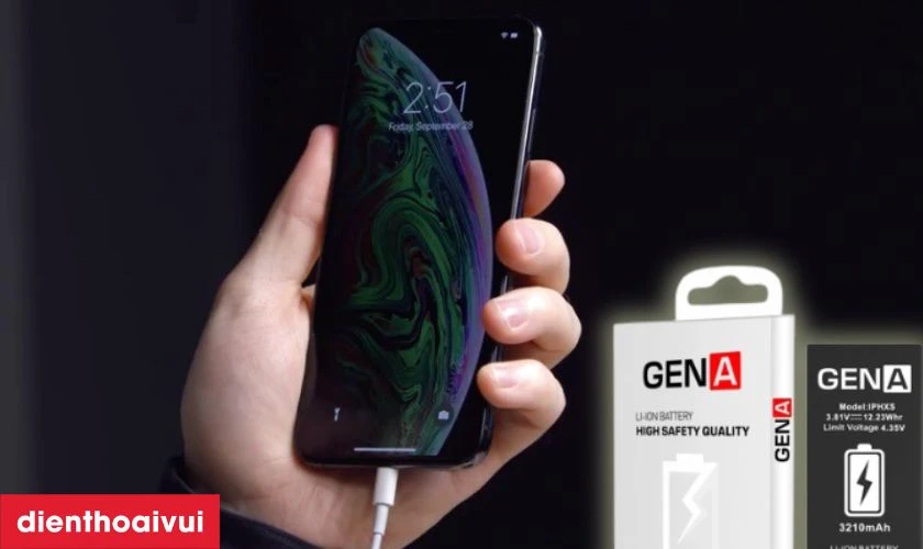 Quy trình thay pin iPhone XS dung lượng siêu cao chính hãng GENA chuyên nghiệp